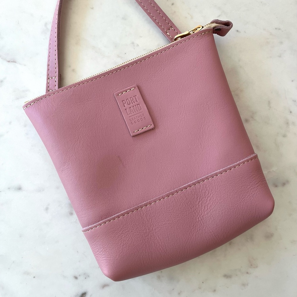 Portland Leather Goods Pink Festival Crossbody Bag